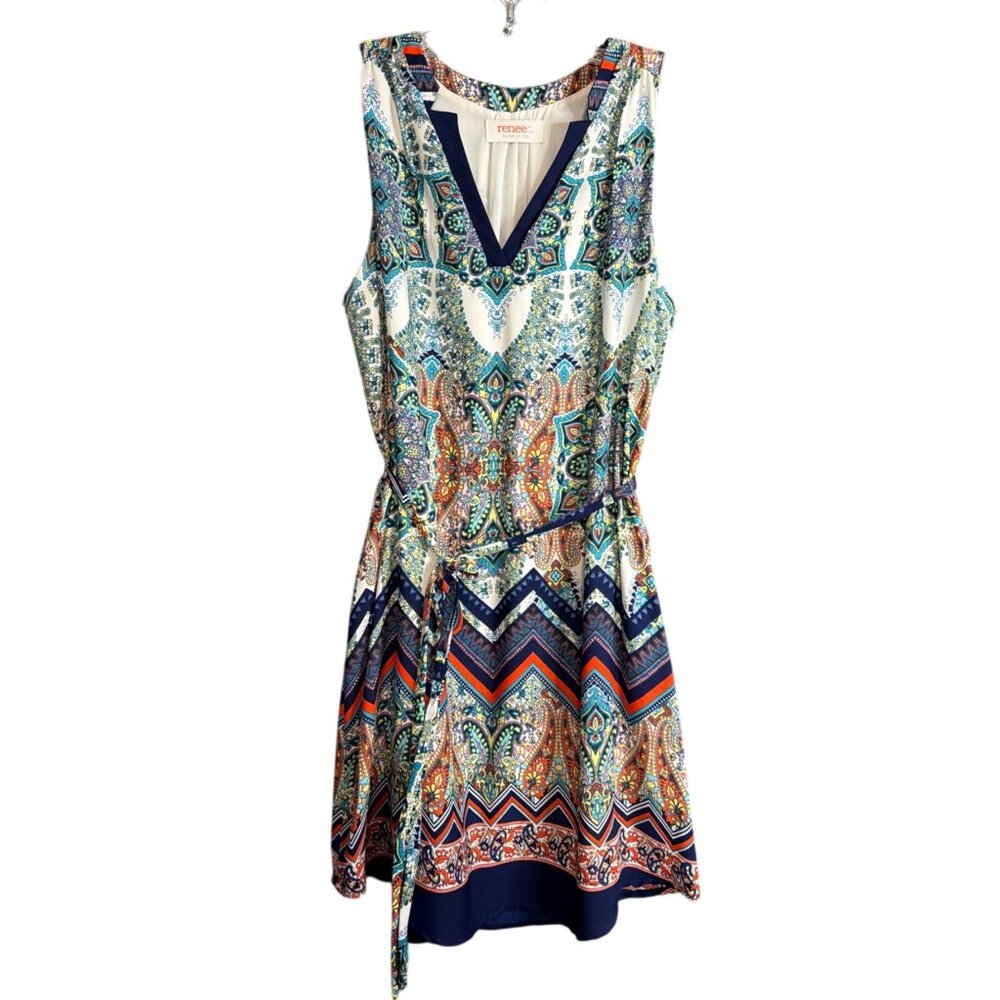 Renee C Multicolor Boho Paisley Dress